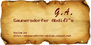 Gaunersdorfer Abdiás névjegykártya